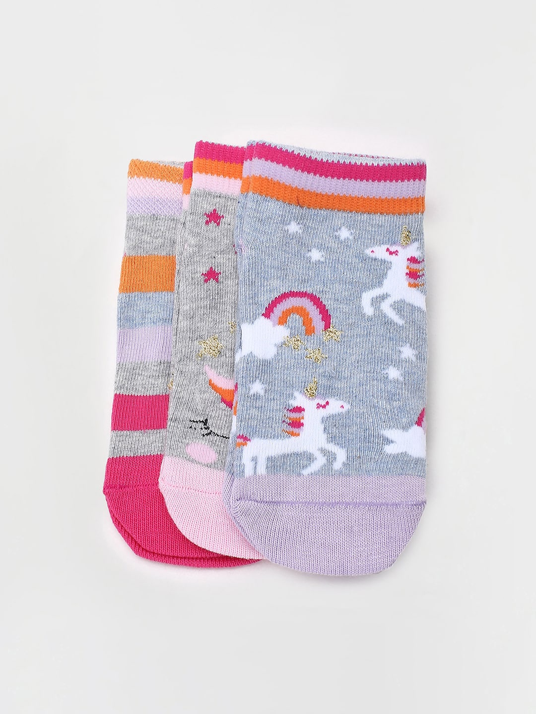 

max Girls Pack Of 3 Shoe Liners Socks, Pink