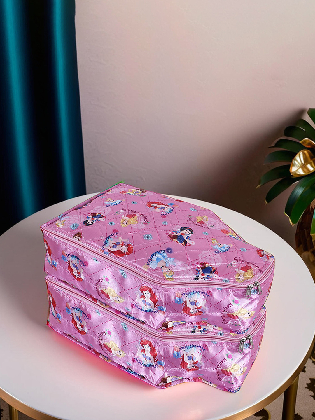 

Kuber Industries Pink 2 Pieces Foldable Organisers
