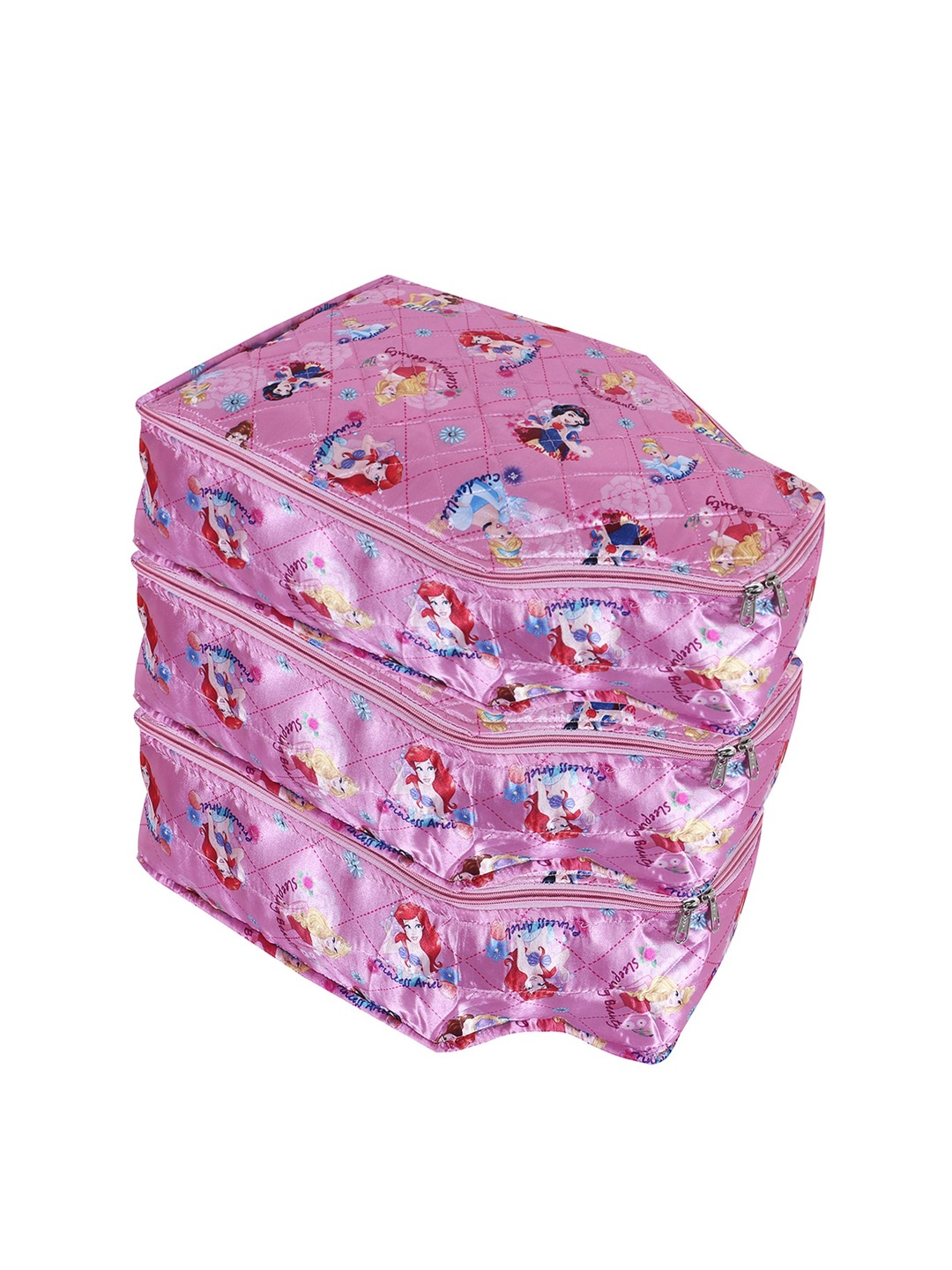 

Kuber Industries Pink & Blue 4 Pieces Printed Non-Woven Multi Utility Storage Cover
