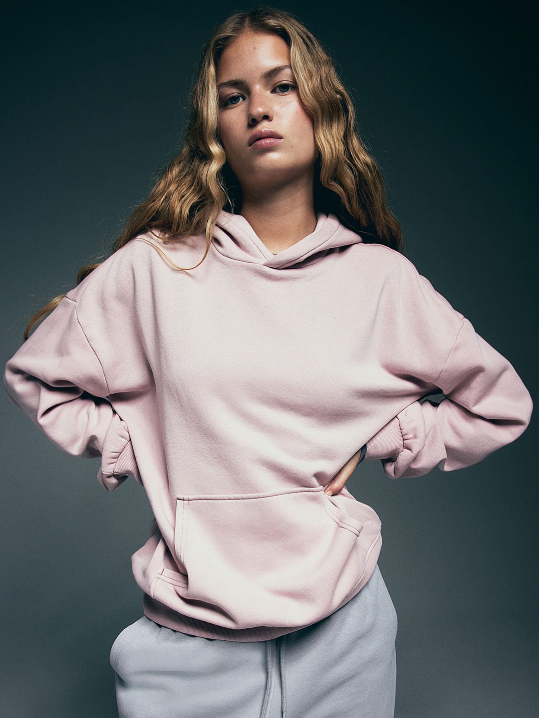 

H&M Oversized Washed-Look Hoodie, Pink