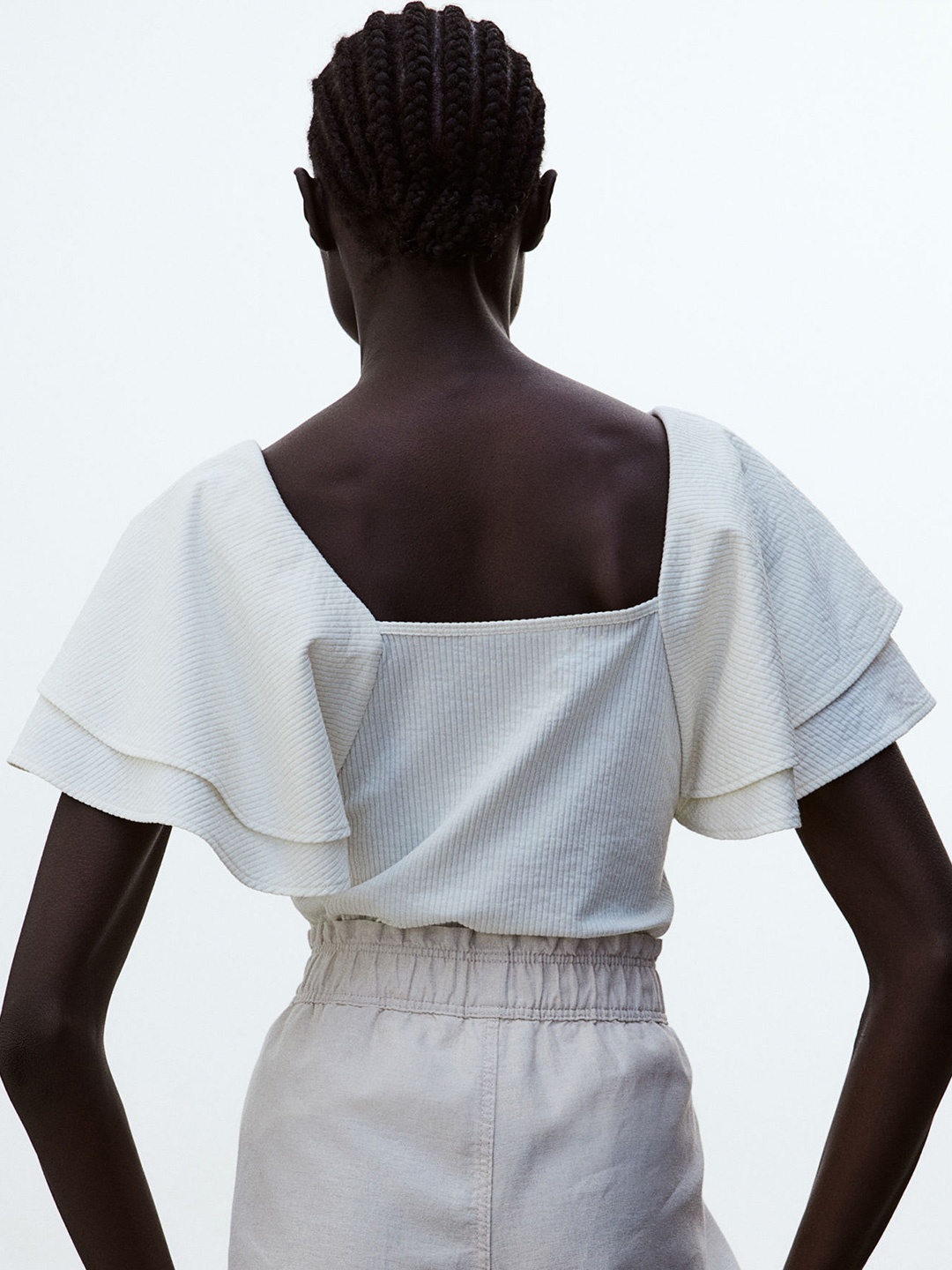 

H&M Butterfly-Sleeved Top, White