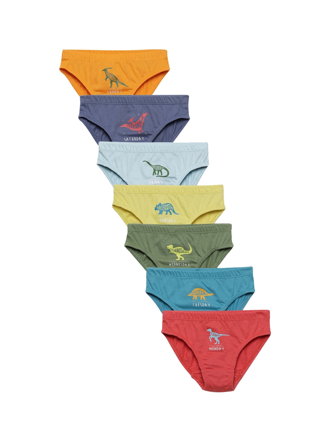 

Charm n Cherish Boys Pack Of 7 Printed Mid Rise Basic Briefs BWBRI34, Green