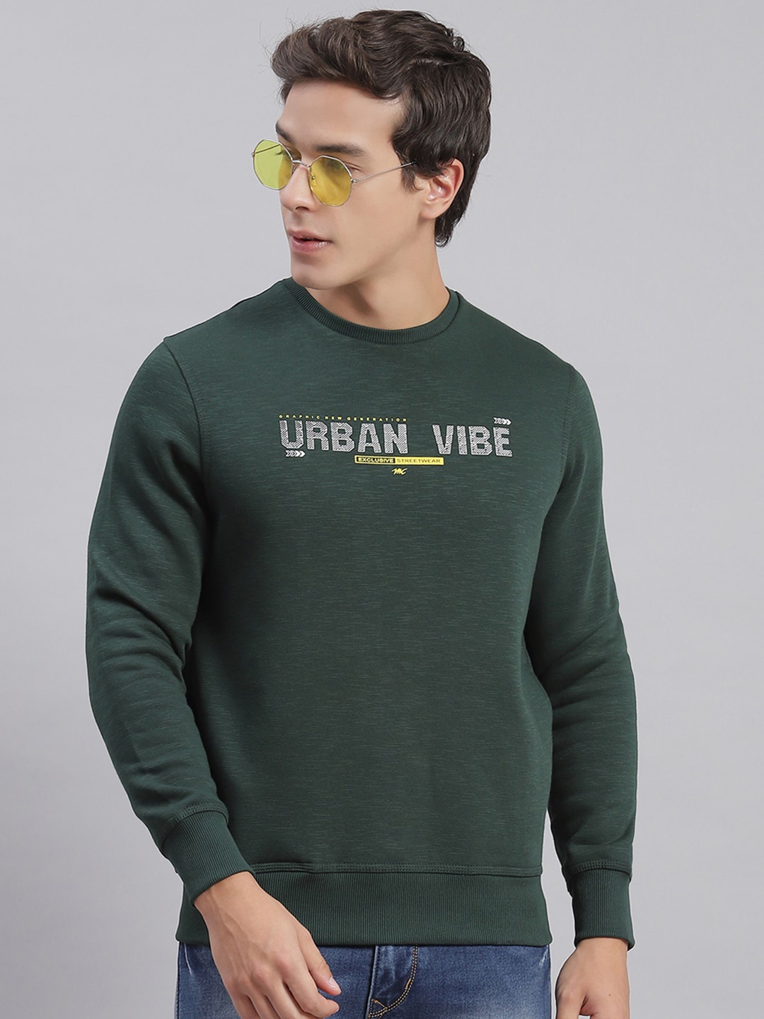 

Monte Carlo Typography Printed Pullover Sweatshirt, Green