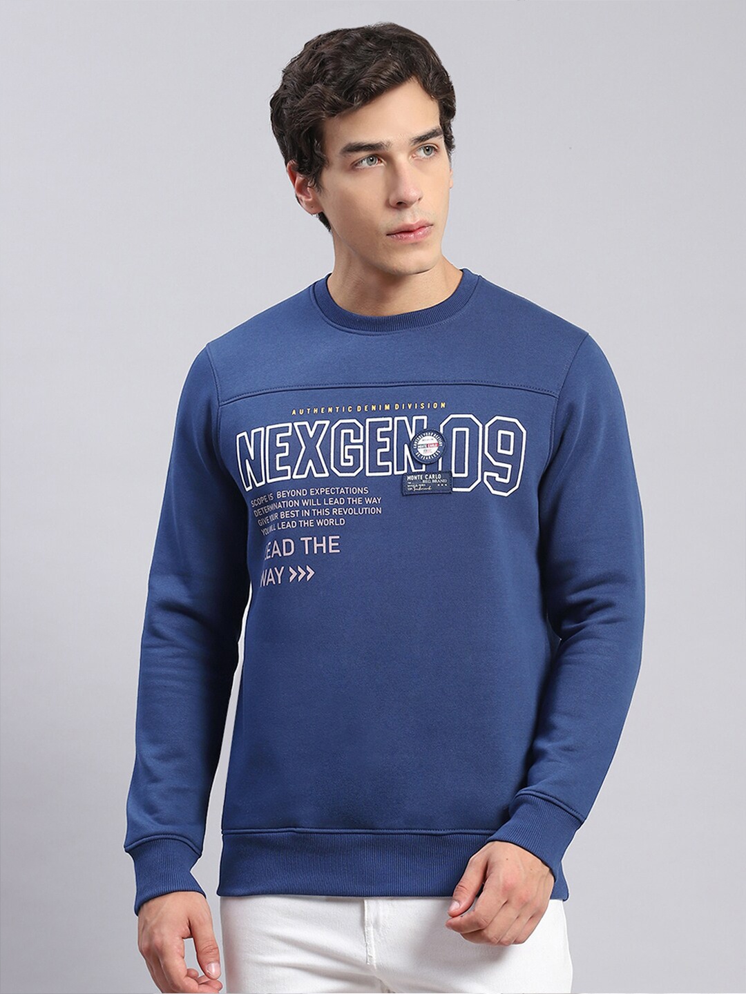 

Monte Carlo Typography Printed Pullover Sweatshirt, Blue