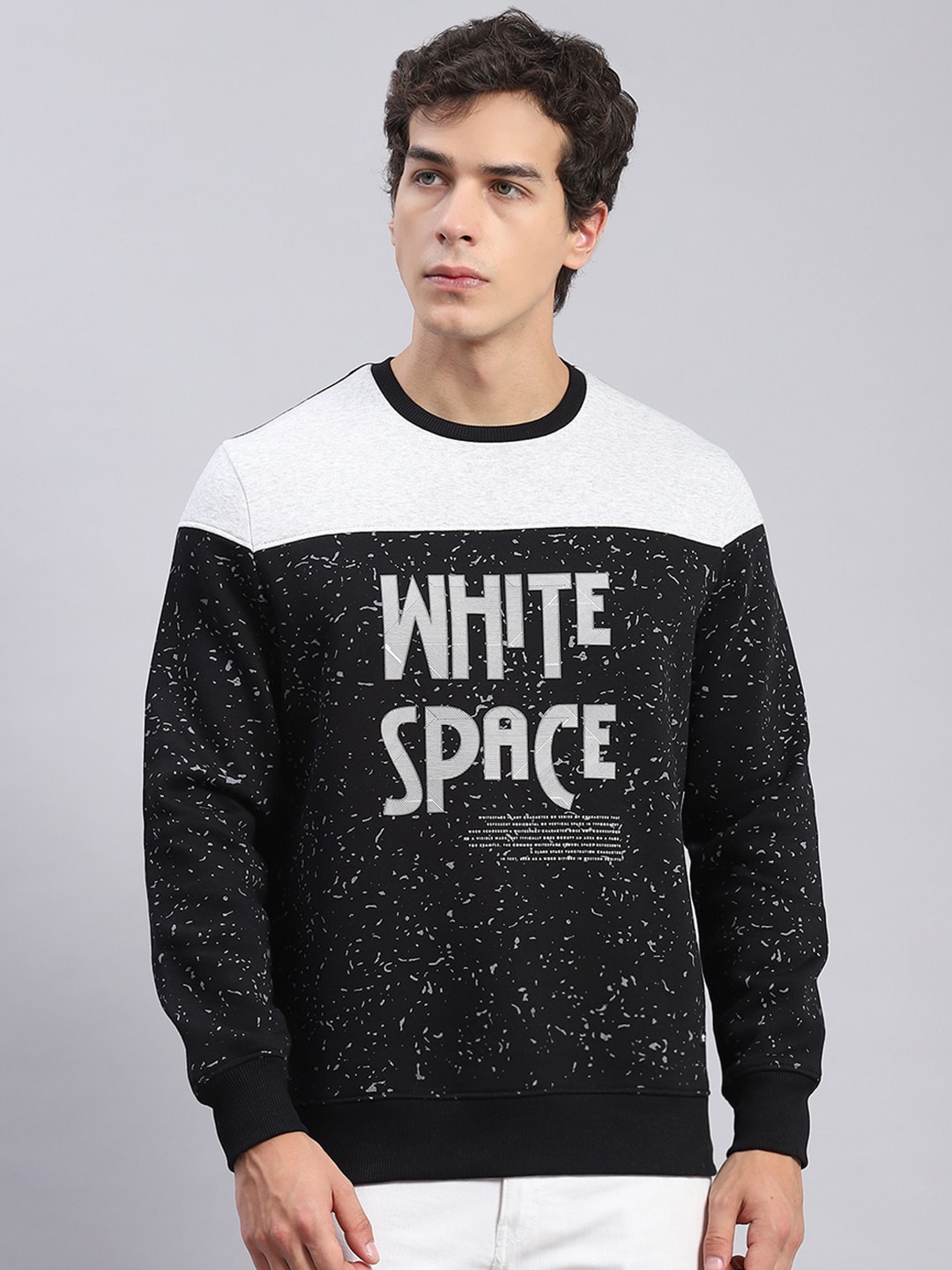 

Monte Carlo Typography Printed Long Sleeves Pullover, Black
