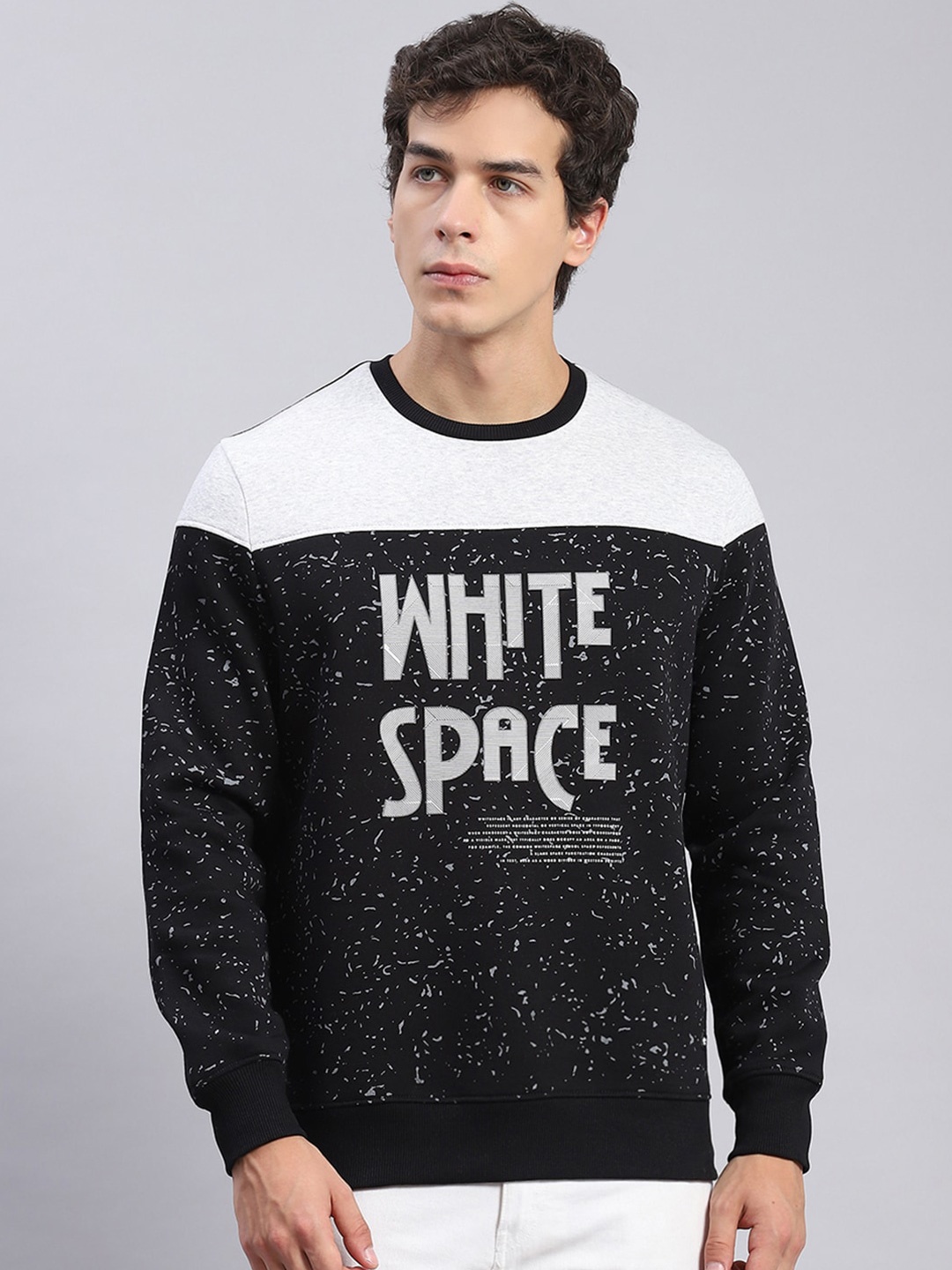 

Monte Carlo Typography Printed Long Sleeves Pullover, Black
