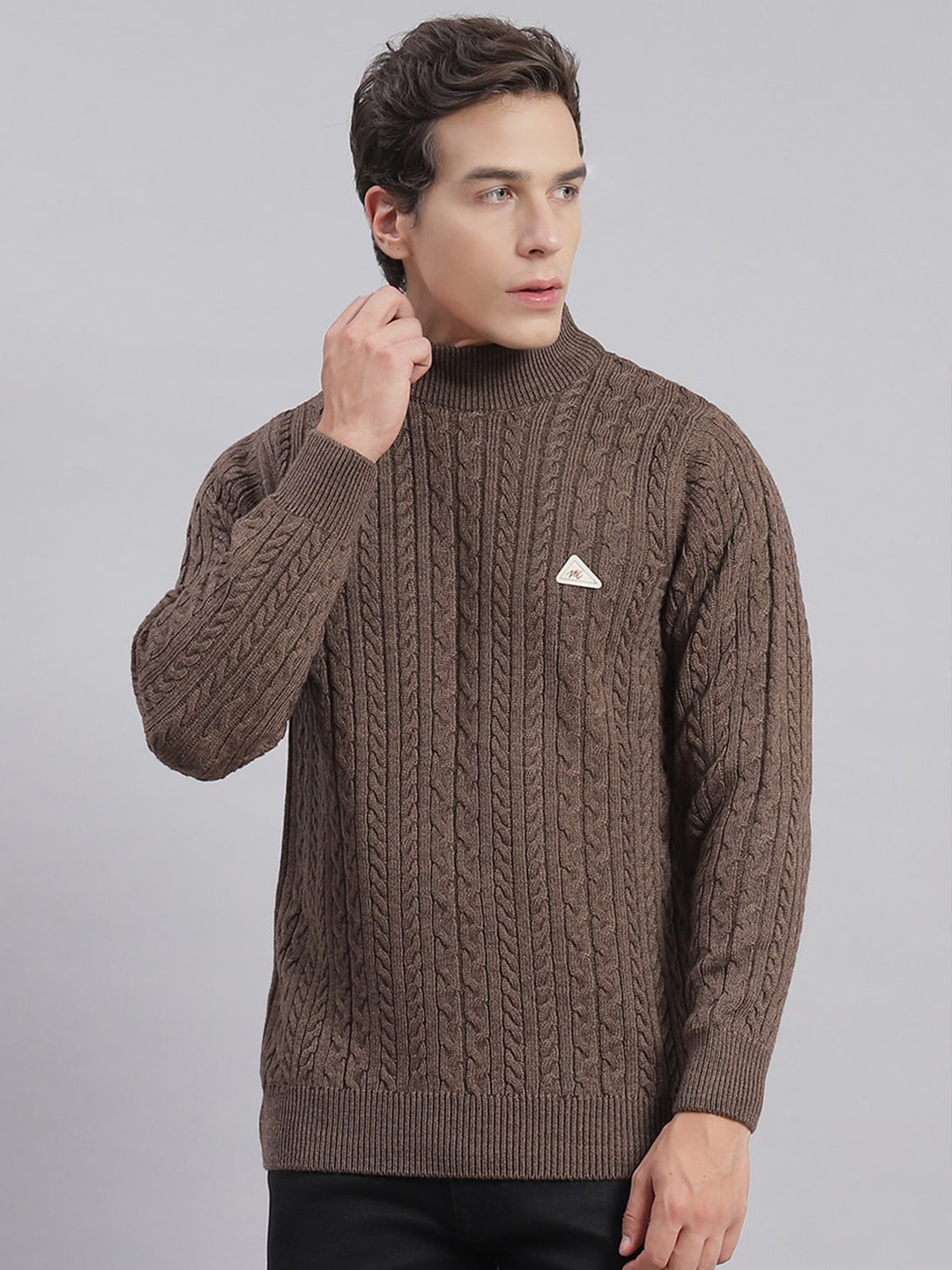 

Monte Carlo Cable Knit Woollen Pullover, Brown