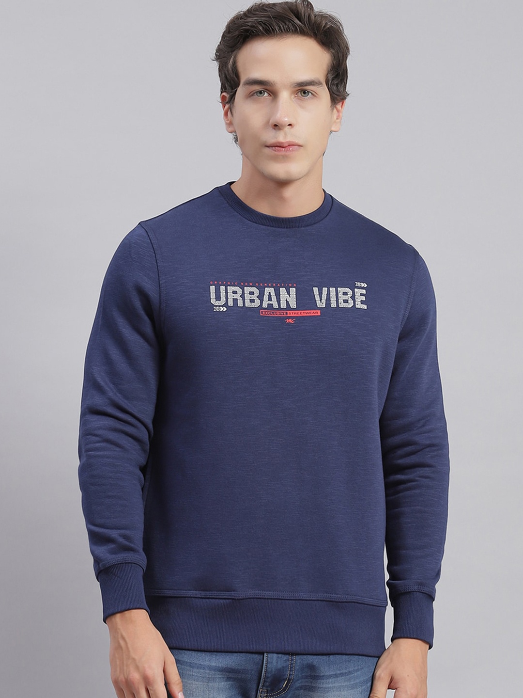 

Monte Carlo Typography Printed Pullover Sweatshirt, Navy blue