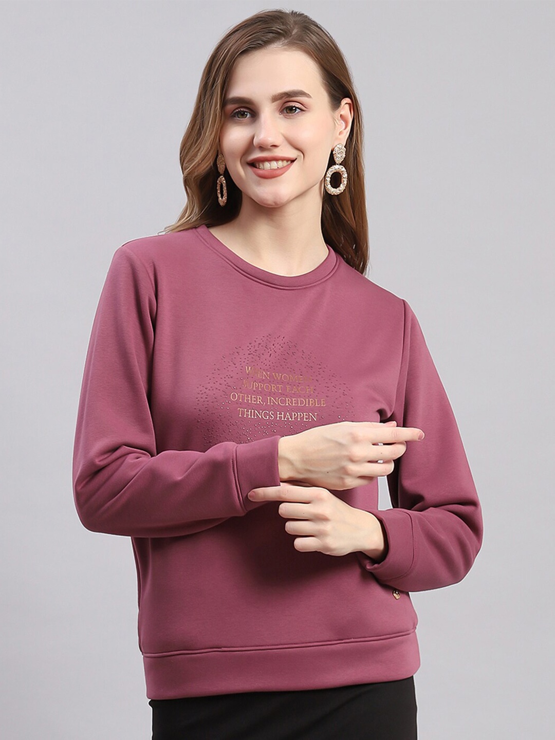 

Monte Carlo Typography Printed Sweatshirt, Maroon