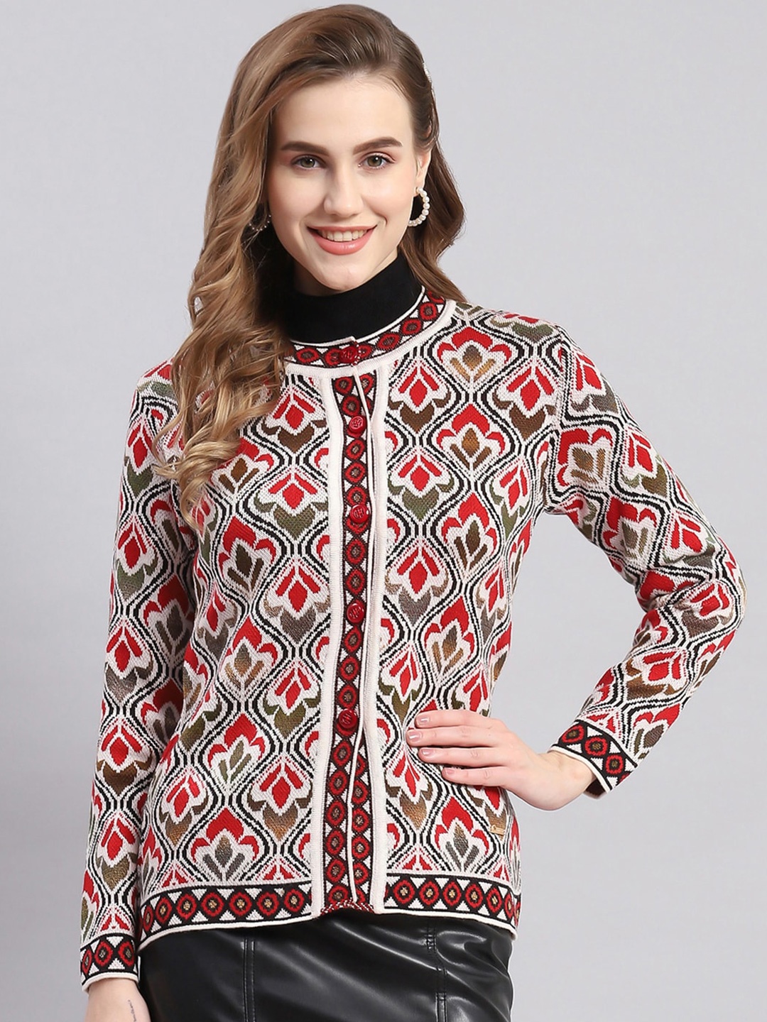 

Monte Carlo Floral Printed Cardigan, White