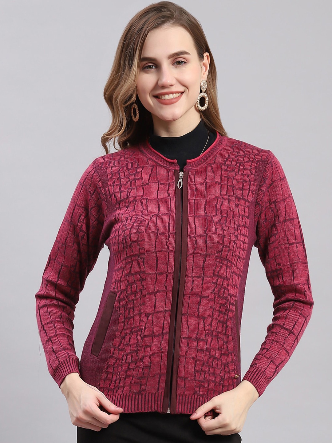

Monte Carlo Abstract Printed Printed Cardigan, Pink