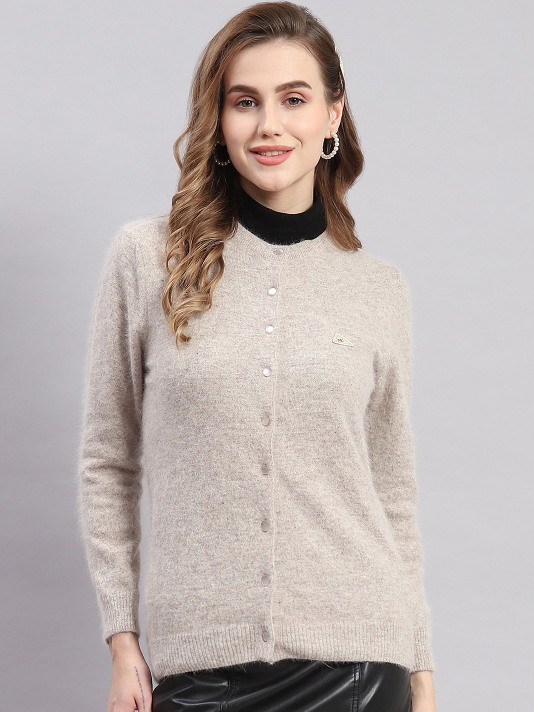 

Monte Carlo Woollen Cardigan, Beige