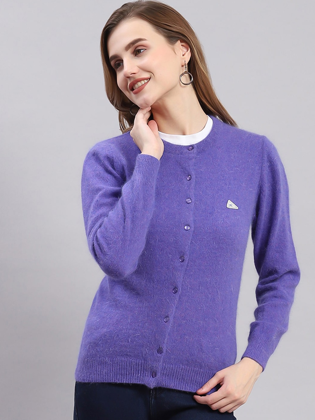 

Monte Carlo Woollen Cardigan, Purple