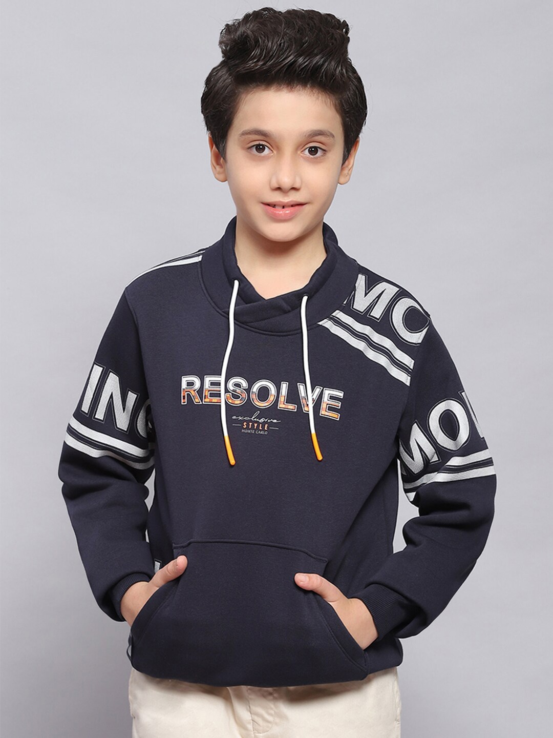 

Monte Carlo Boys Typography Printed Cotton Sweatshirt, Navy blue
