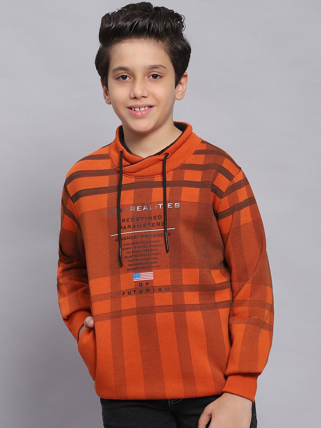 

Monte Carlo Boys Checked Sweatshirt, Rust