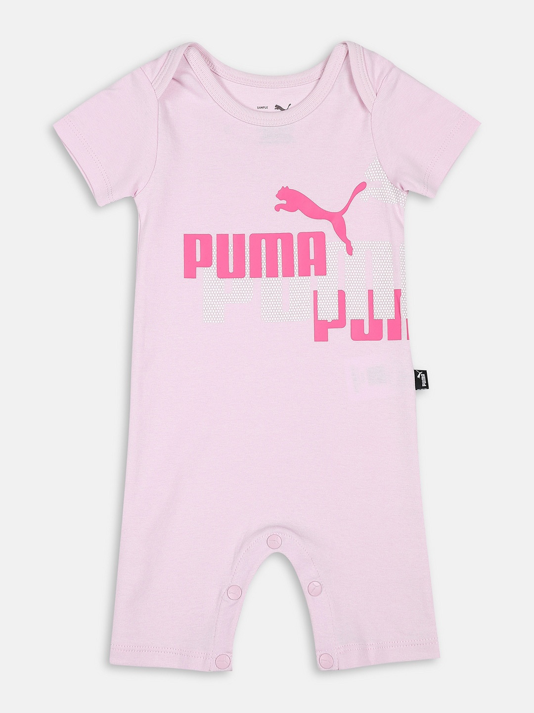 

Puma Kids Brand Logo Print Minicats Newborn Oncie Overall Knitted Pure Cotton Rompers, Pink