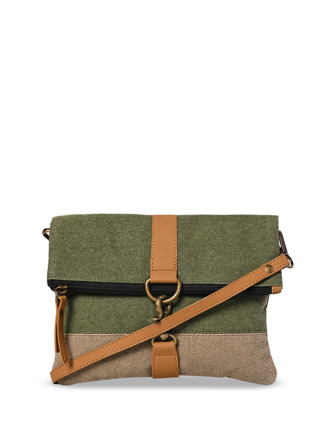 

Mona B Colourblocked Sling Bag, Green