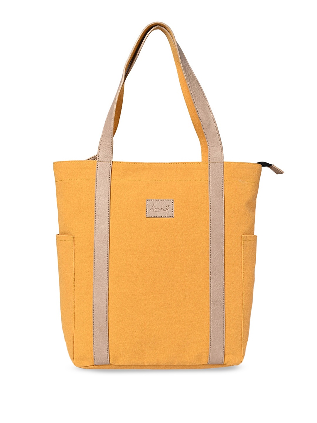 Mona B Shopper Canvas Tote Bag, Yellow