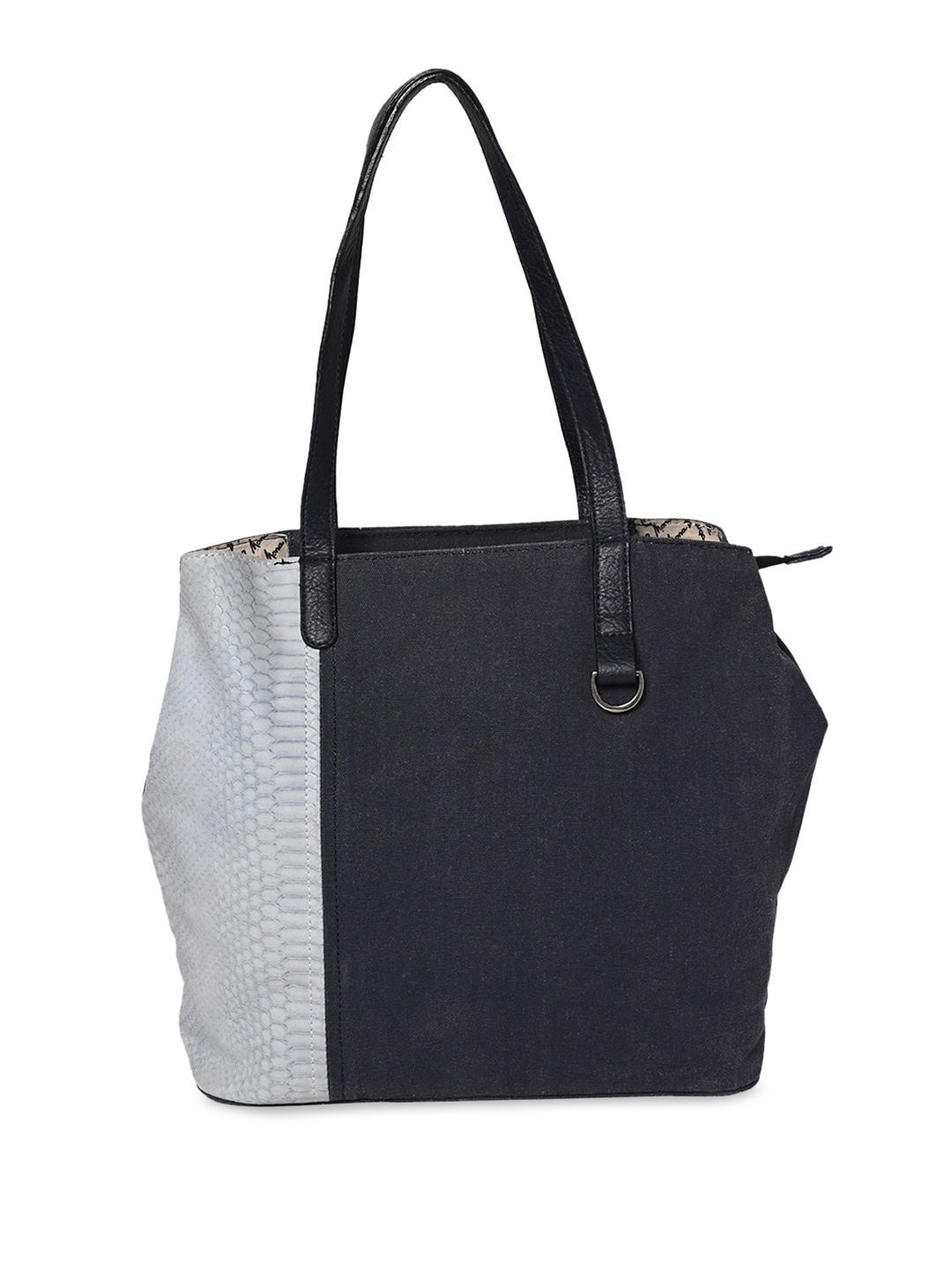 

Mona B Oversized Structured Canvas Shoulder Bag, Navy blue