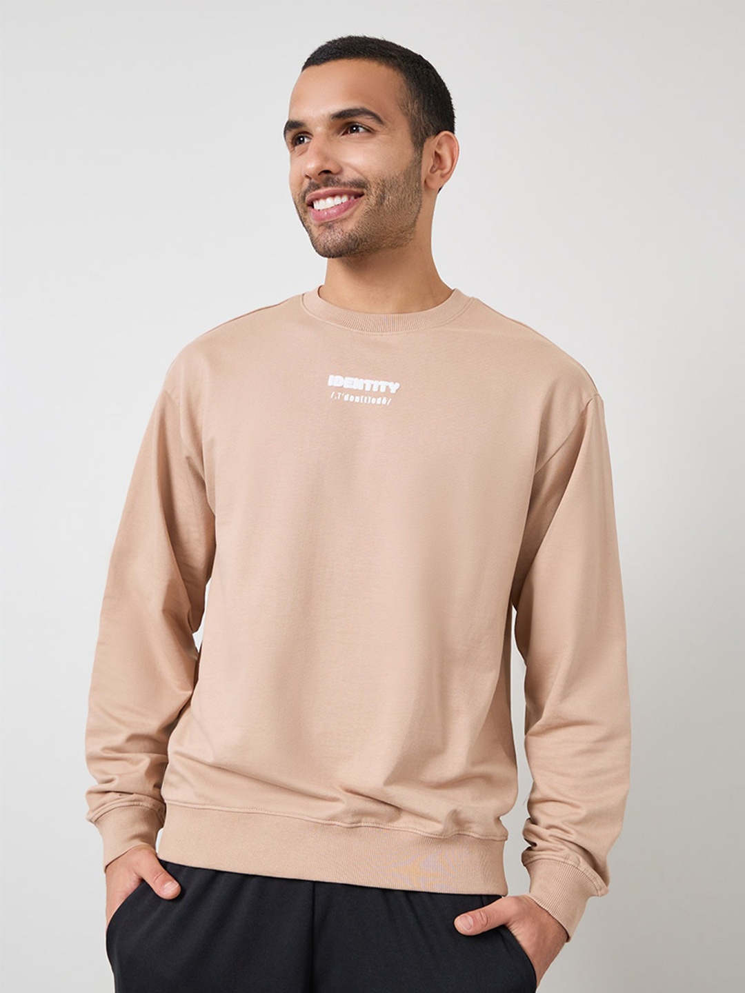 

Styli Long Sleeves Pure Cotton Sweatshirt, Beige
