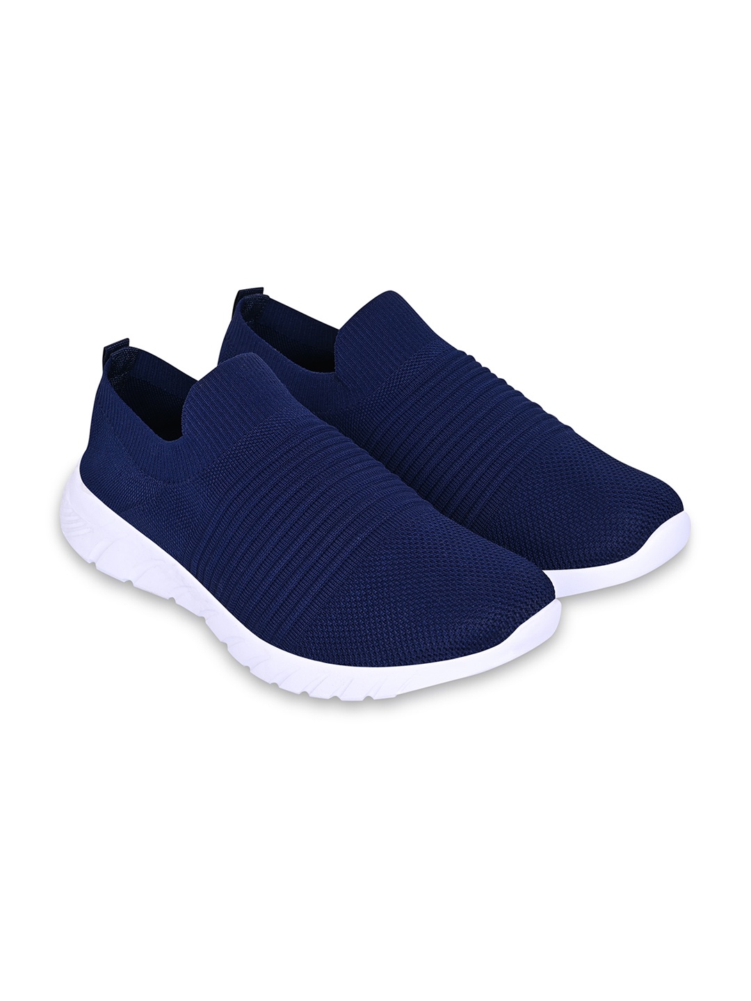 

TPENT Men Textured Breathable Lightweight Slip-On Walking Sneakers, Navy blue