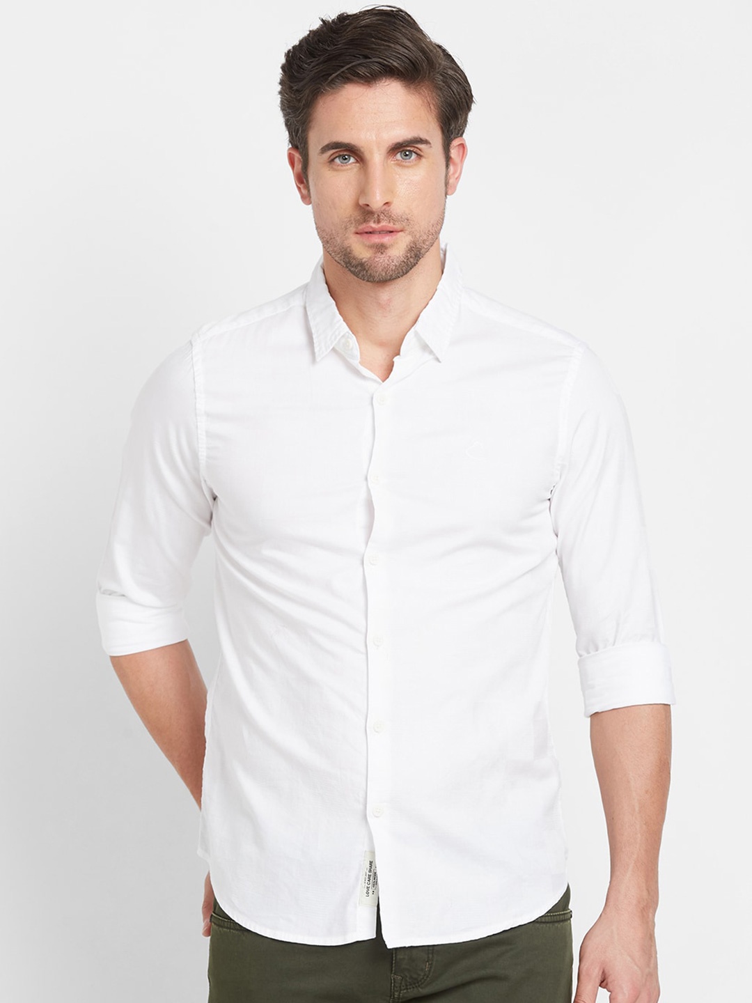 

Being Human Slim Fit Spread Collar Casual Shirt, White