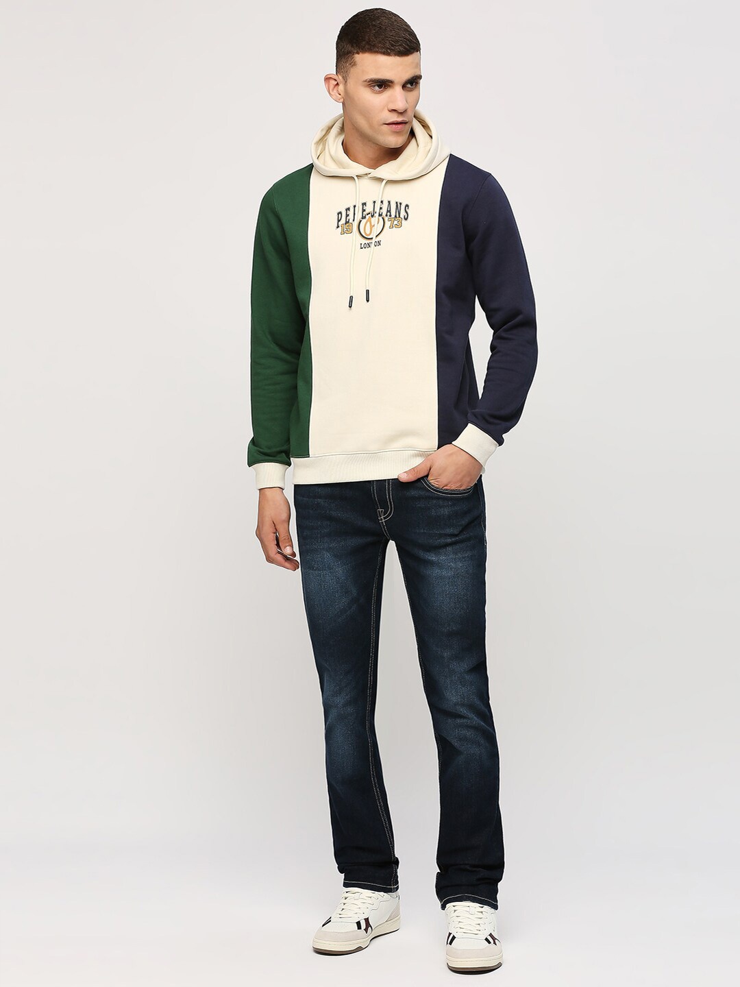 

Pepe Jeans Colourblocked Hooded Sweatshirt, Green