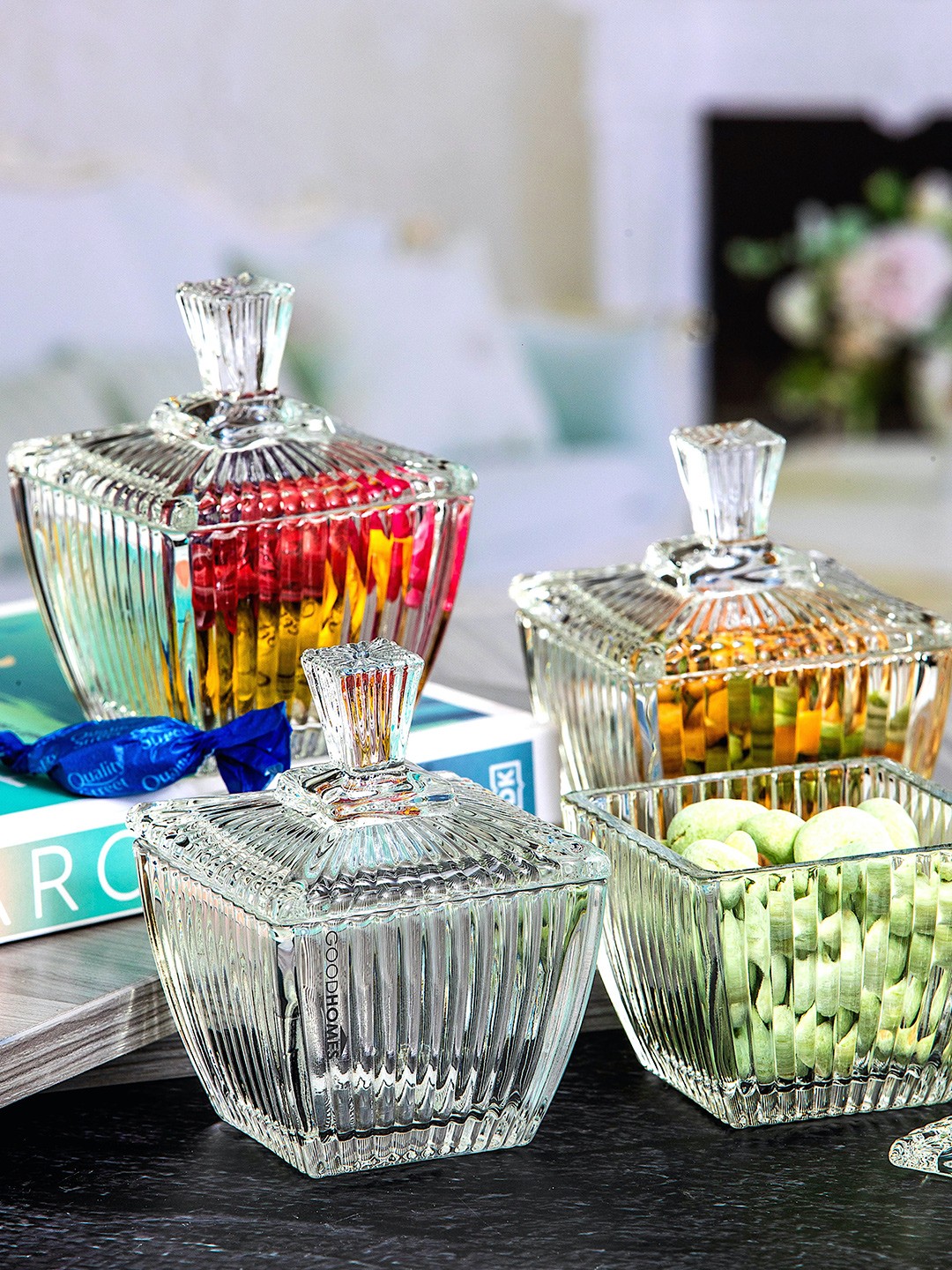 

GOODHOMES Transparent 4 Pieces Glass Glossy Bowls 180 ml
