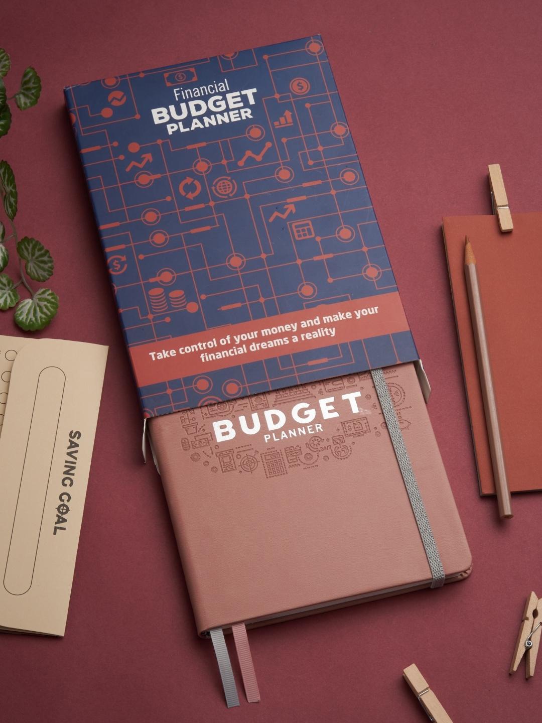 

Doodle A5 Undated Hard Bound Vegan Leather Financial Budget Planner, Brown
