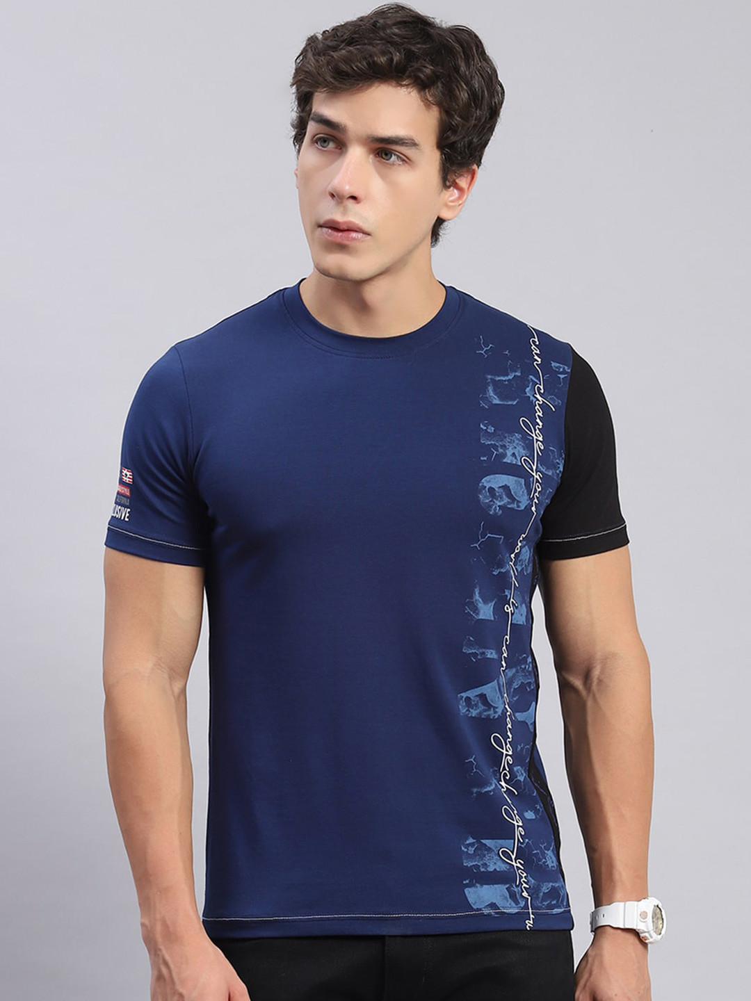 

Monte Carlo Abstract Printed Casual T-shirt, Blue