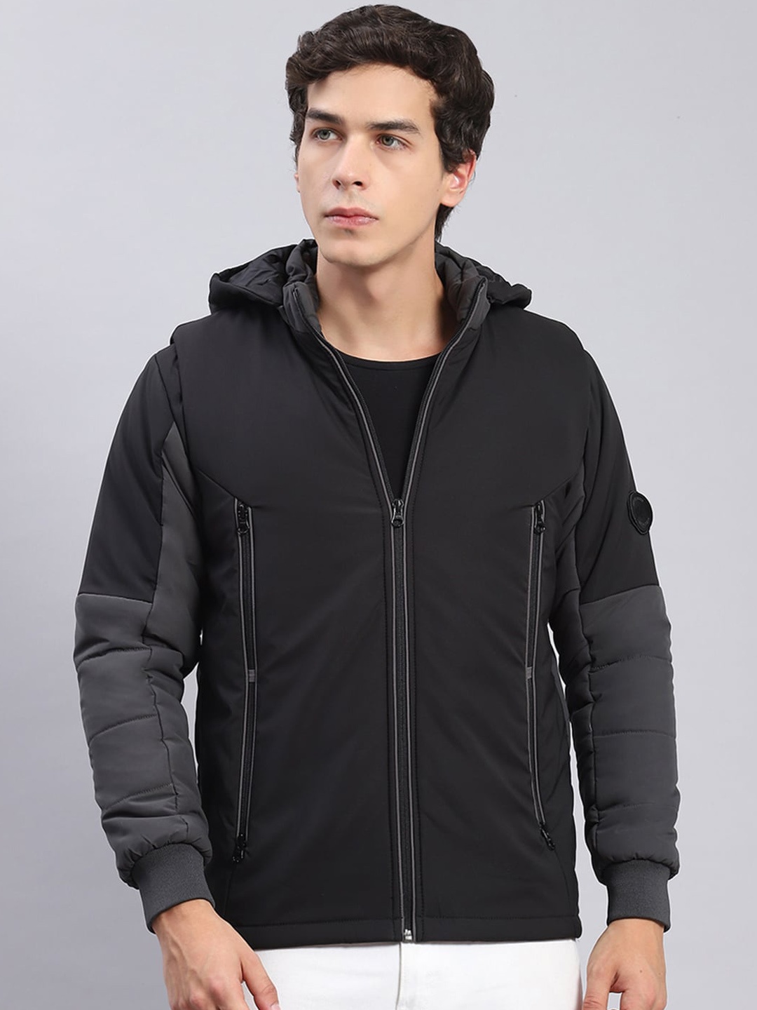 

Monte Carlo Men Black Camouflage Lightweight Padded Jacket