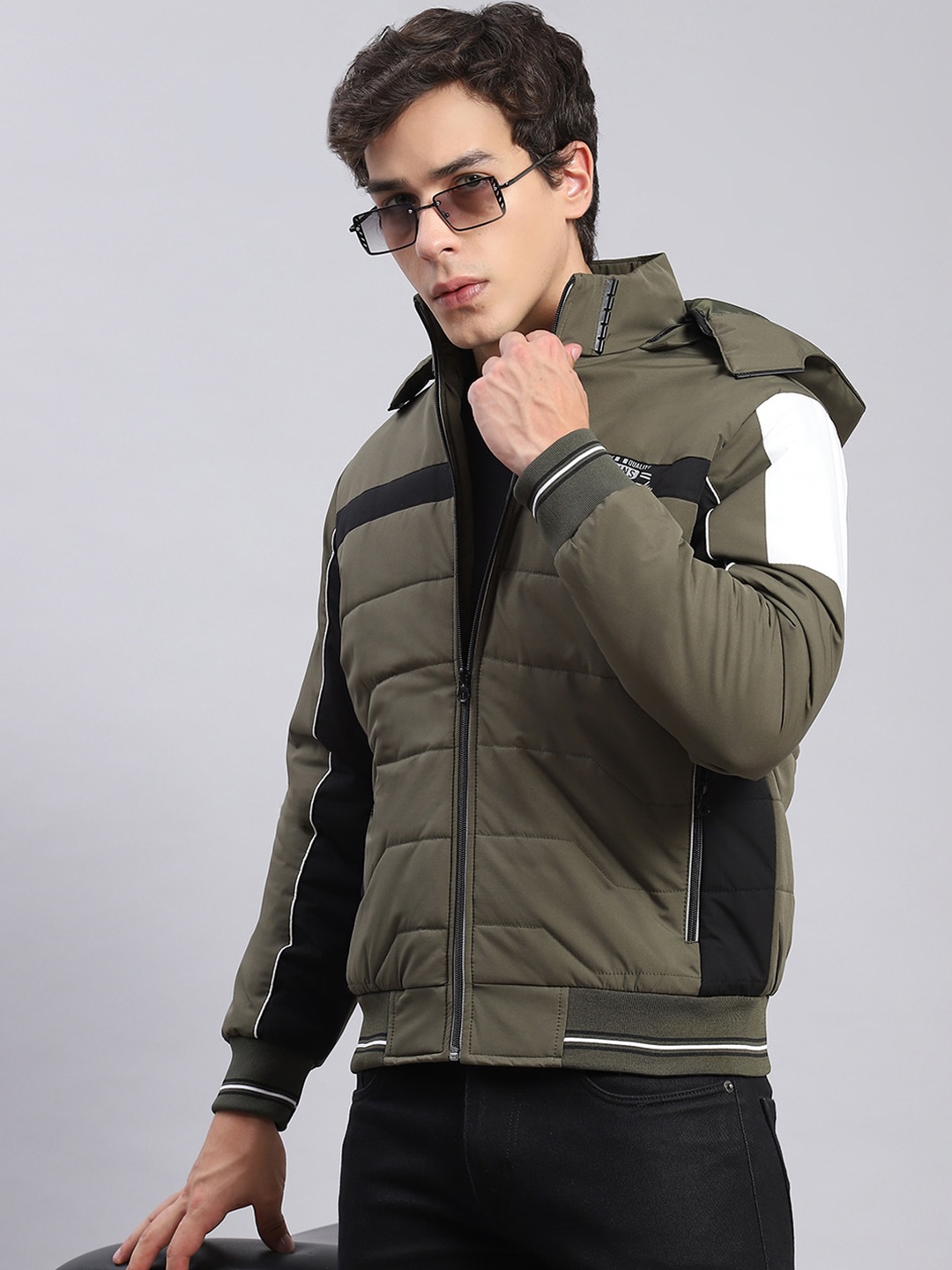 

Monte Carlo Lightweight Hooded Puffer Jacket, Olive