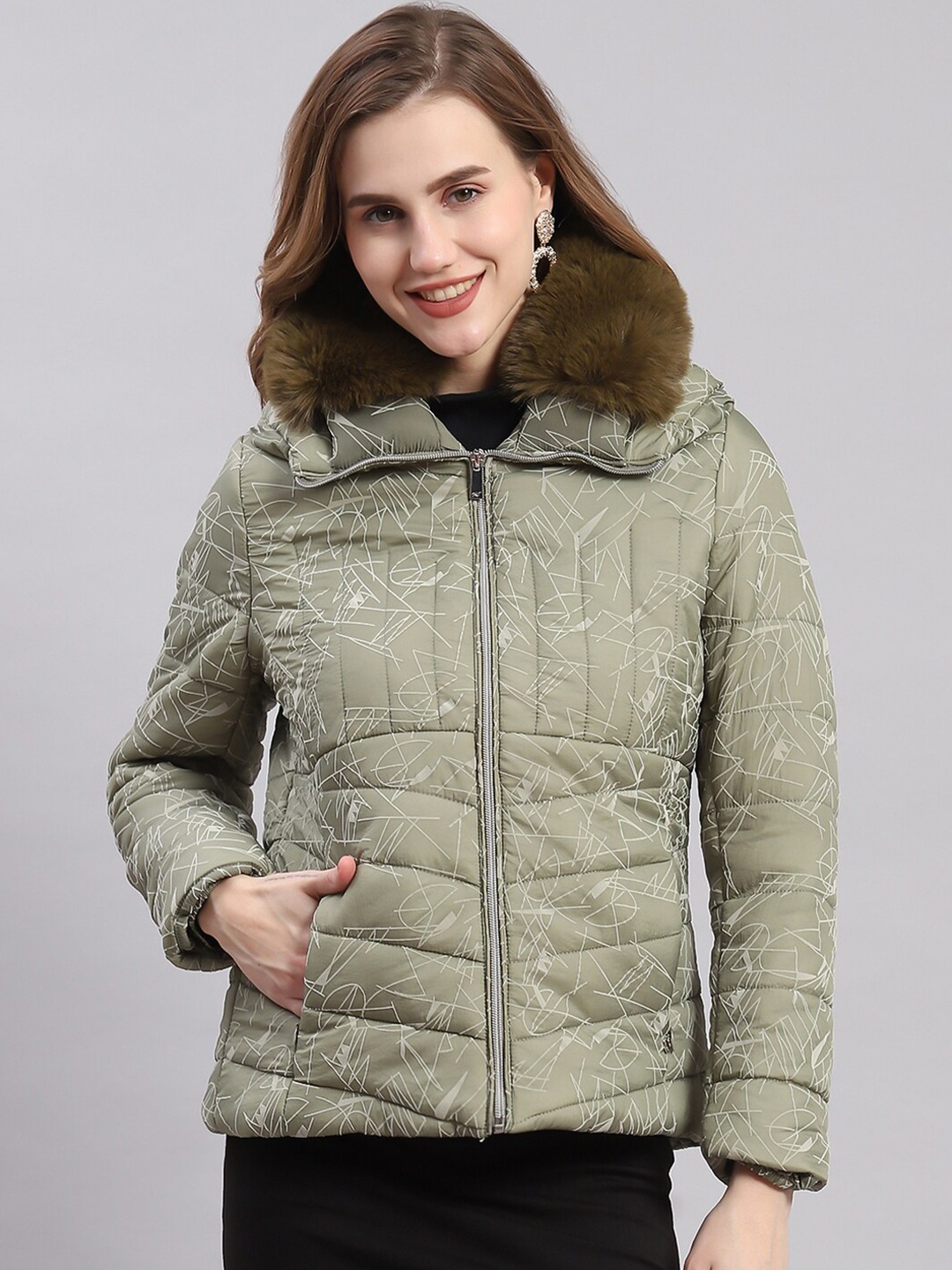 

Monte Carlo Hooded Lightweight Quilted Jacket, Olive