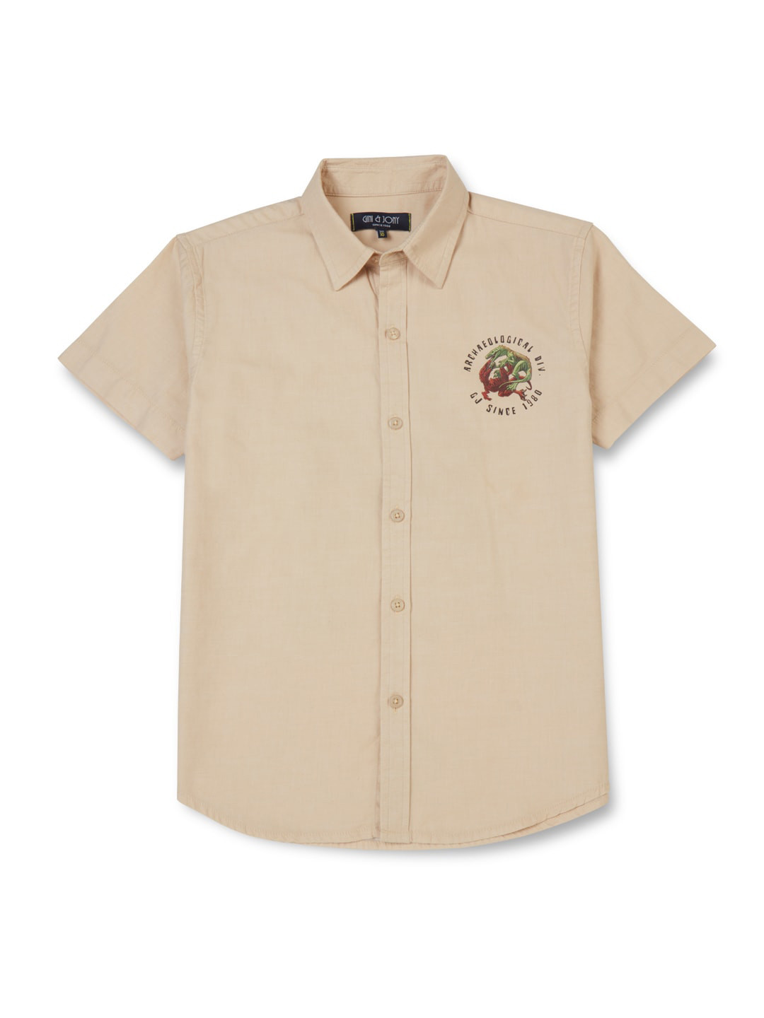 

Gini and Jony Boys Opaque Cotton Casual Shirt, Brown