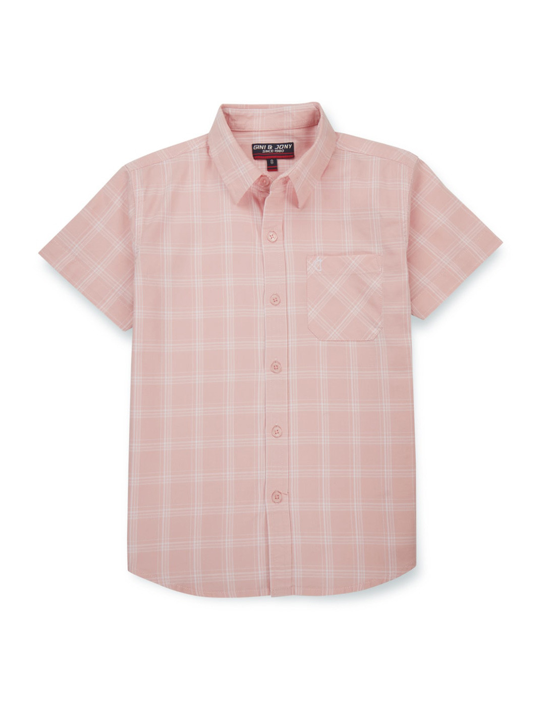 

Gini and Jony Boys Checked Opaque Cotton Casual Shirt, Pink
