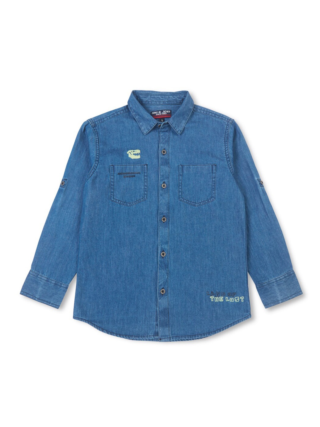 

Gini and Jony Boys Opaque Denim Casual Shirt, Navy blue