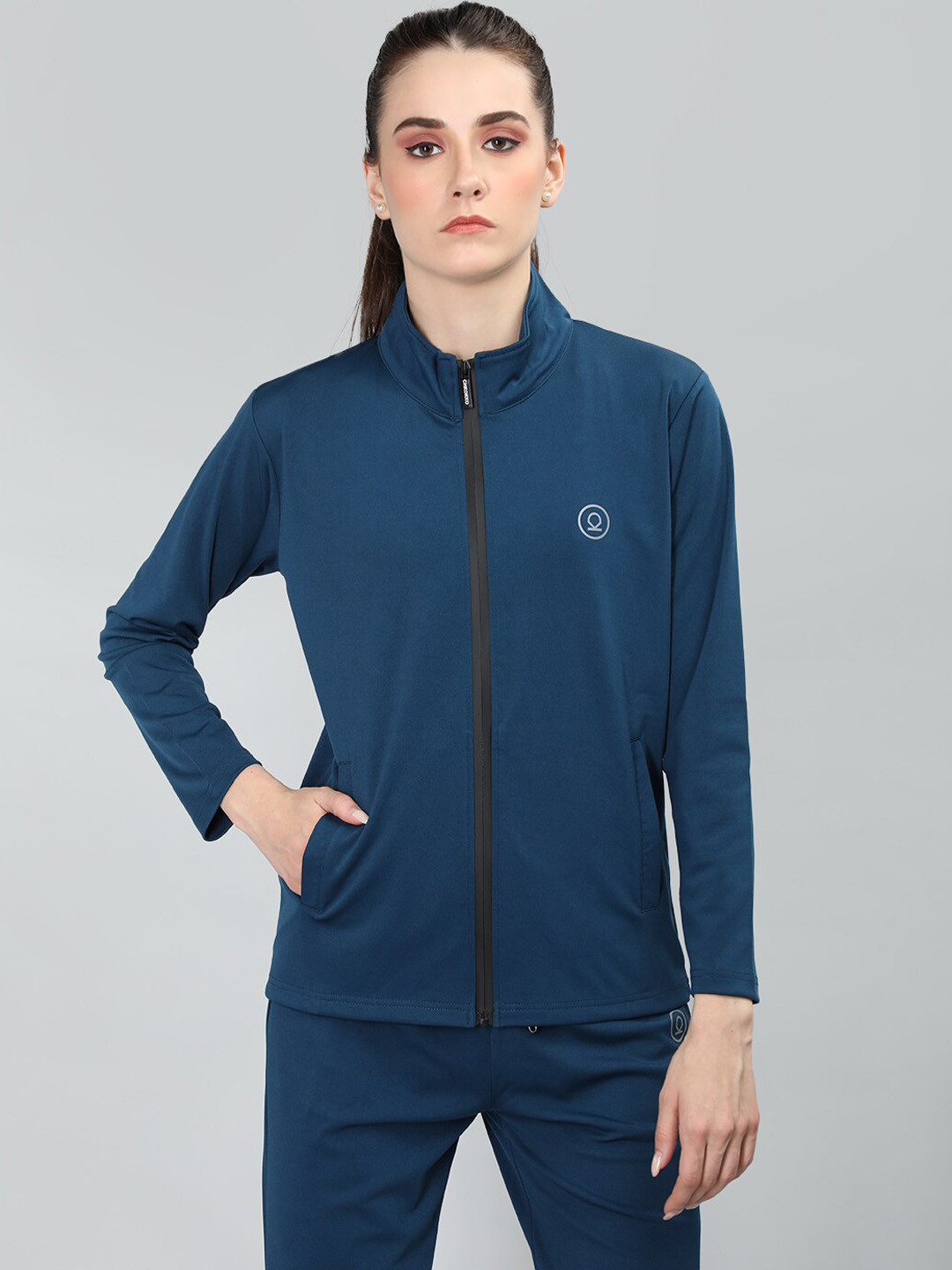 

CHKOKKO Mock Collar Lightweight Sporty Jacket, Blue