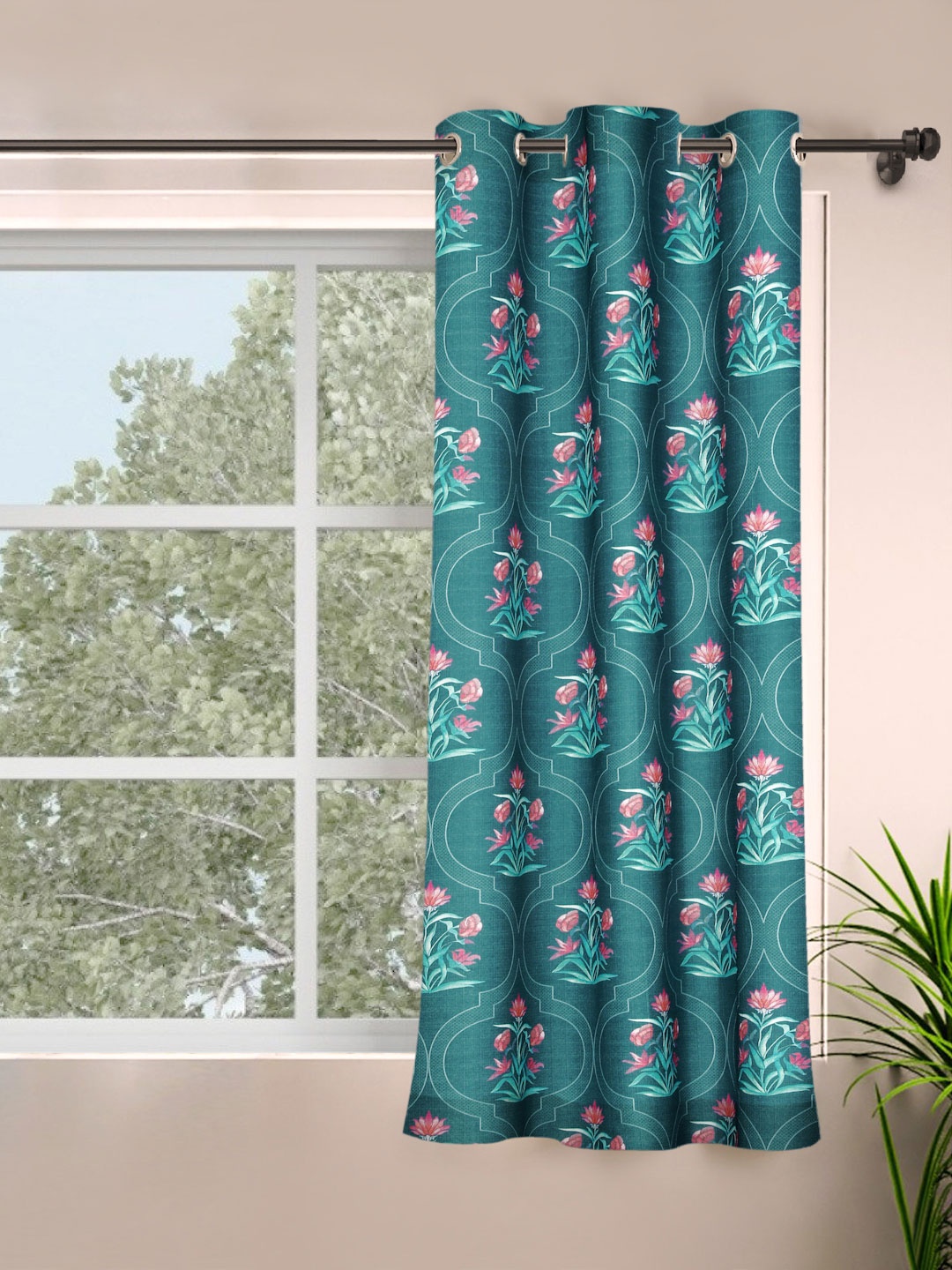 

ROSARA HOME Green Ethnic motifs Printed Window Curtain