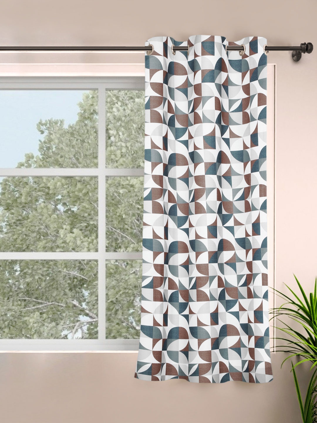 

ROSARA HOME Maroon Printed Window Curtain