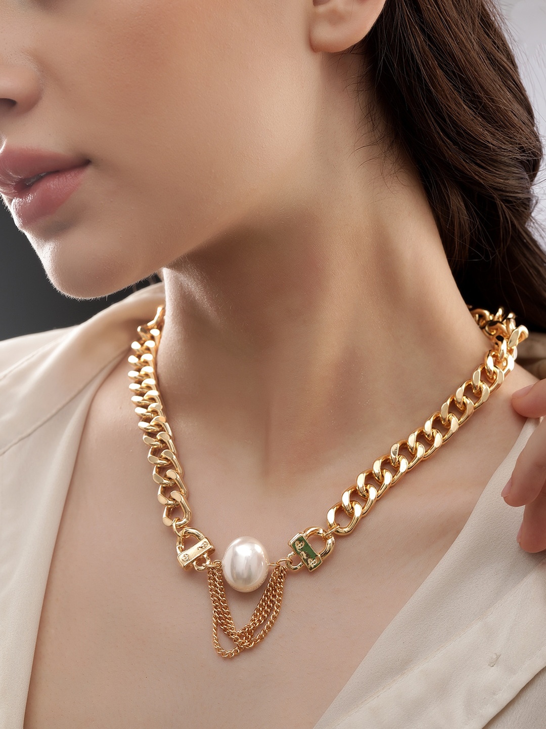 

Rubans Voguish Gold-Plated Statement Necklace