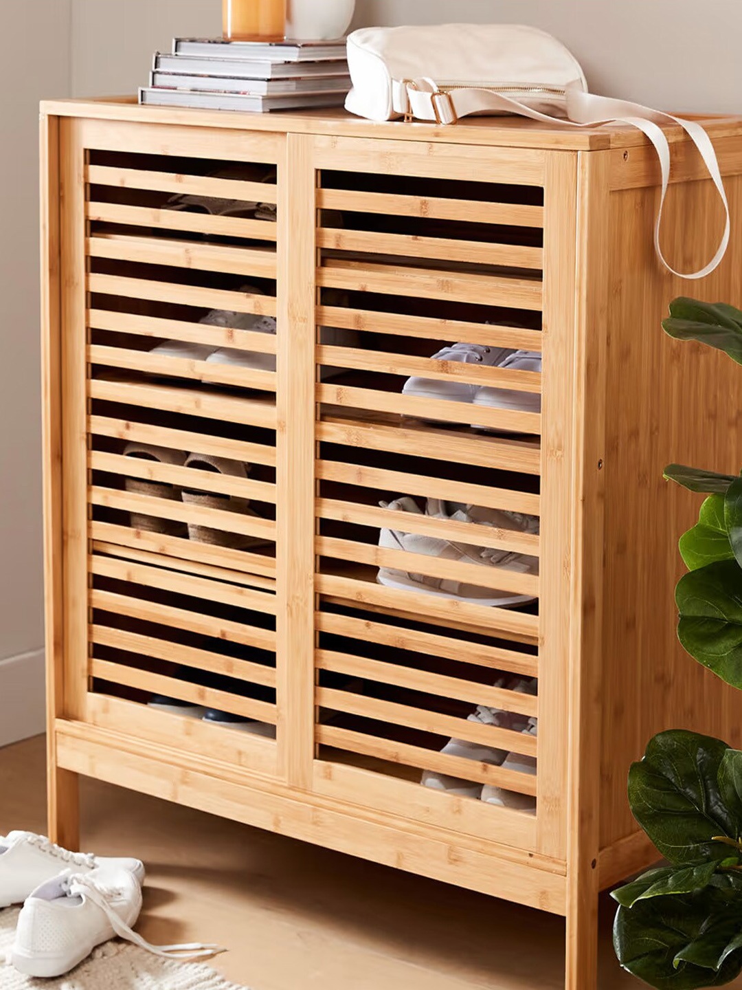 

Anko Brown Bamboo Shoe Cabinet