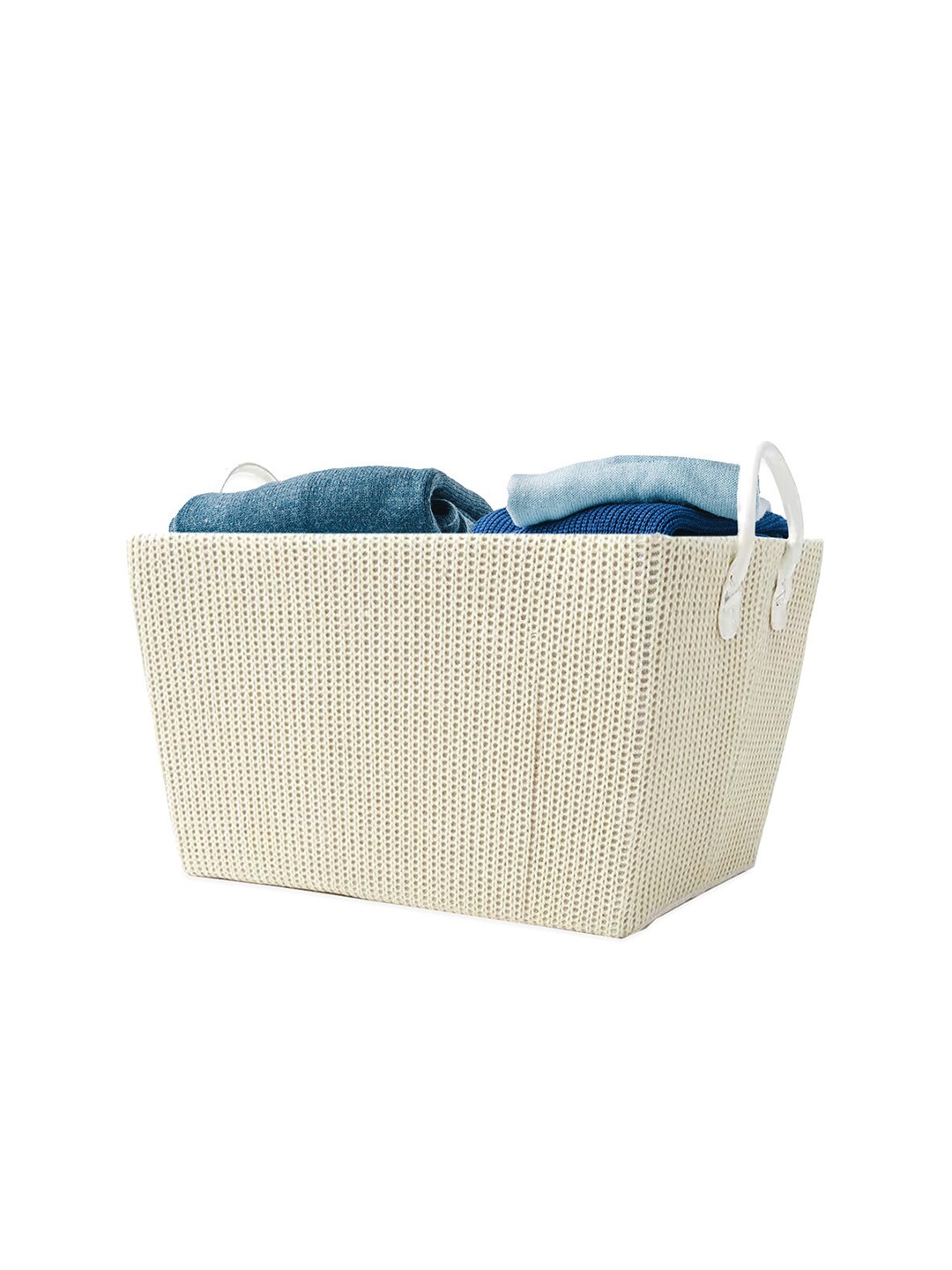 

Anko White Knitted Basket With Handles