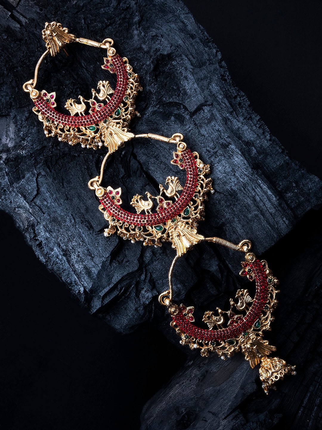 

StileAdda Gold-Plated Kemp Stone-Studded Temple Jada Bilai