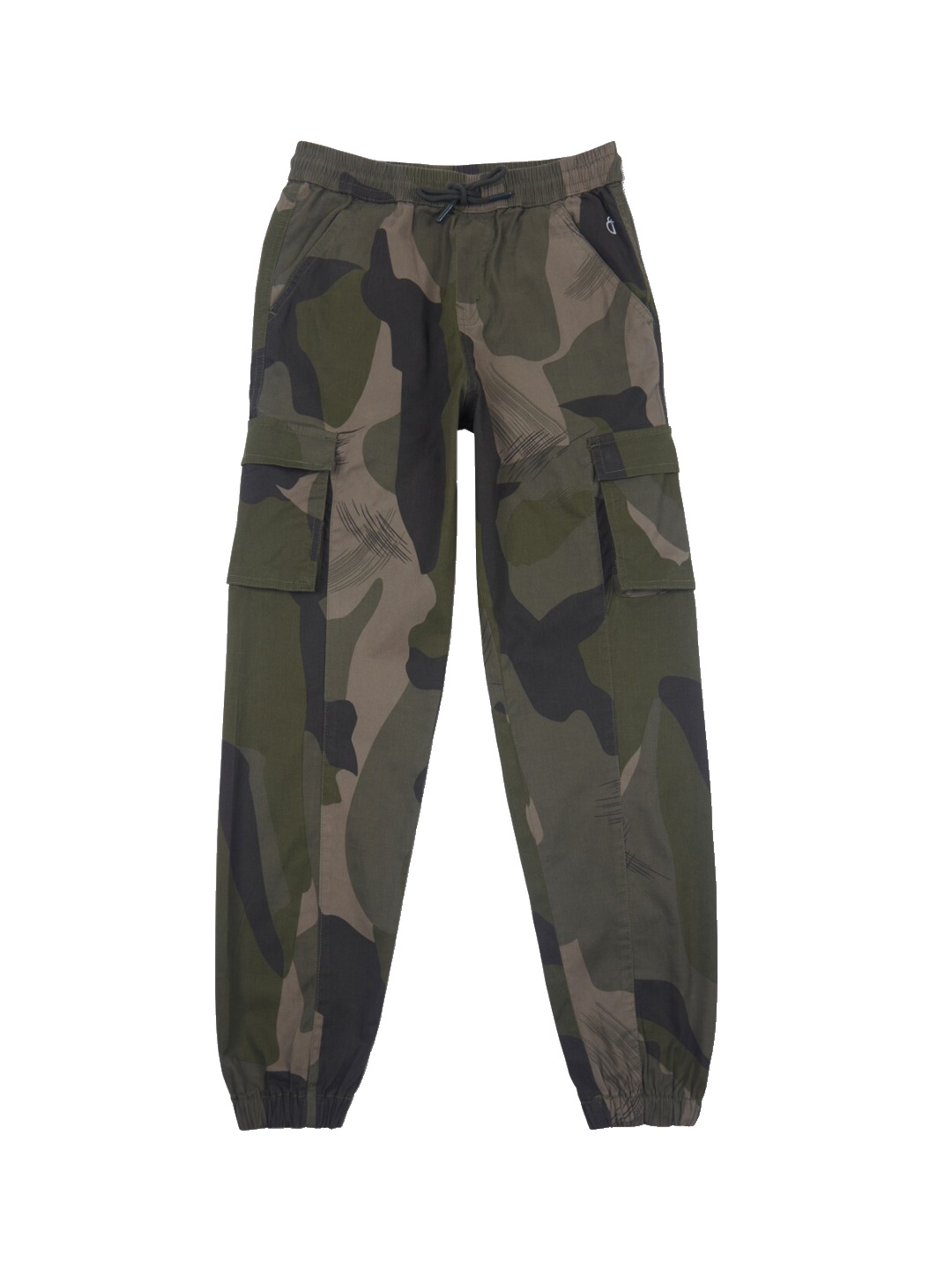 

Gini and Jony Boys Camouflage Printed Cotton Cargos Trousers, Green