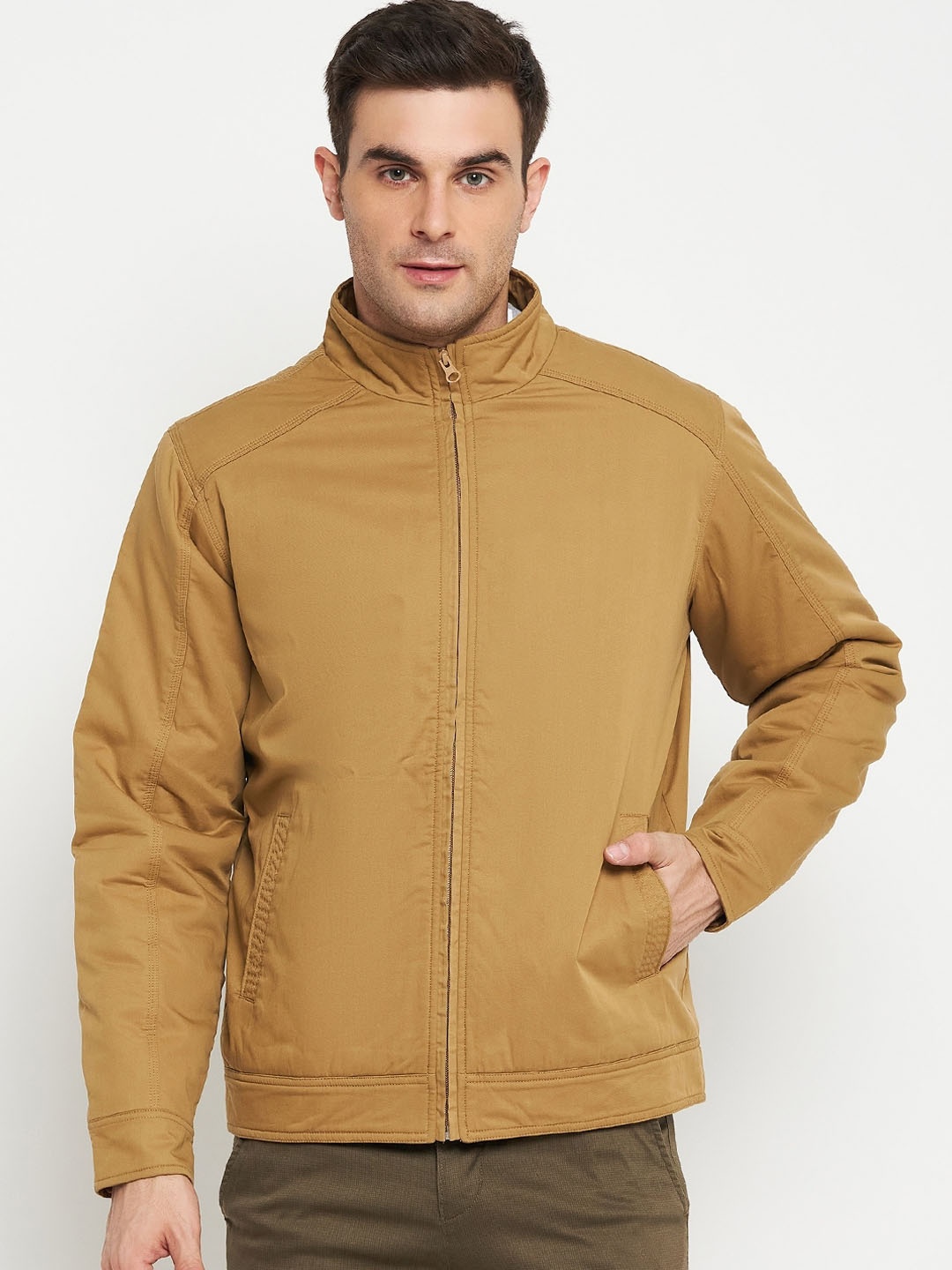 

Cantabil Mock Collar Lightweight Tailored Jacket, Khaki