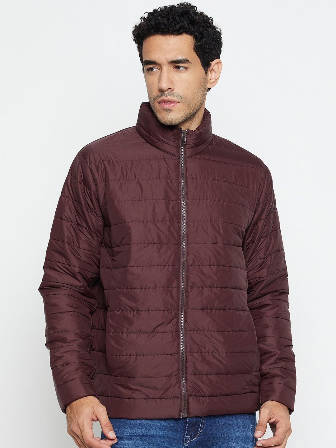 

Cantabil Men Maroon Lightweight Quilted Jacket