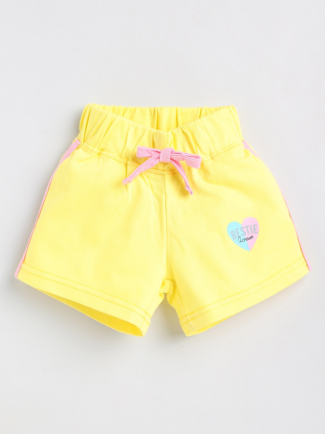 

Olio Kids Girls Mid Rise Cotton Shorts, Yellow