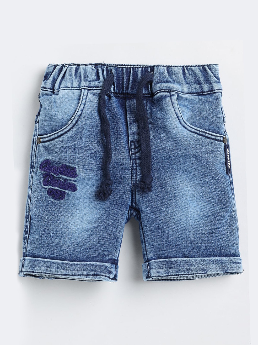 

Olio Kids Infant Boys Washed Cotton Denim Shorts, Blue