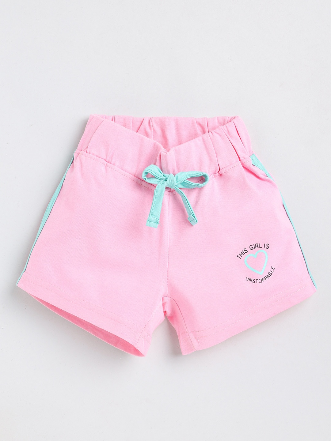 

Olio Kids Girls Mid-Rise Cotton Shorts, Pink