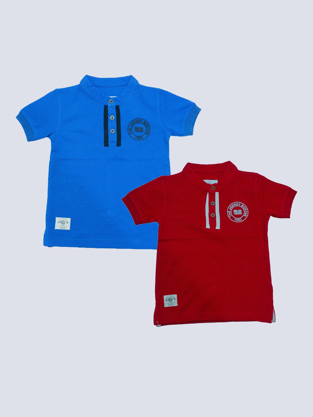 

BAESD Boys Pack Of 2 Henley Neck Cotton T-shirts, Blue
